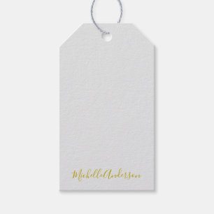 Guld Färg, modern, minimalistisk handstil Namn Presentetikett