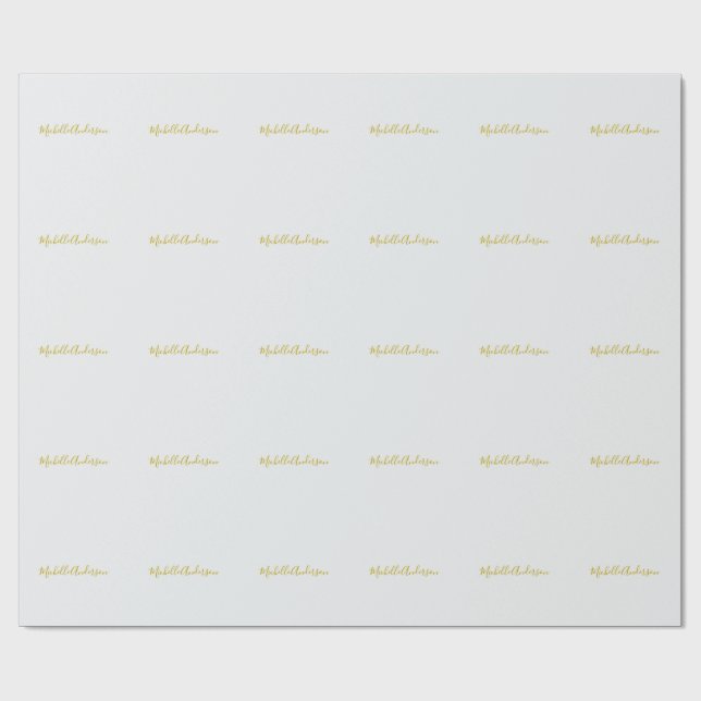Guld Färg, modern, minimalistisk handstil Namn Presentpapper (Platt)