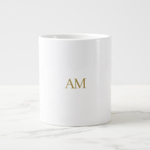 Guld Färg Monogram Initialer Calligraphy Pro Jumbo Mugg