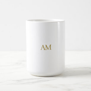 Guld Färg Monogram Initialer Calligraphy Pro Kaffemugg