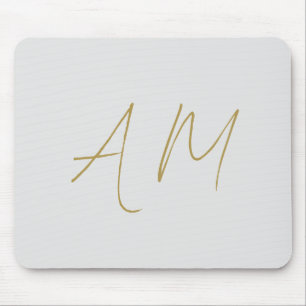 Guld Färg Monogram Initialer Calligraphy Pro Musmatta