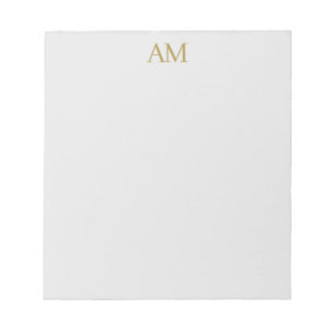 Guld Färg Monogram Initialer Kalligrafi Pro Anteckningsblock