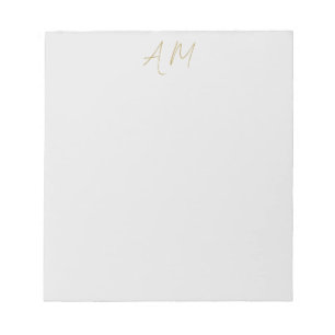 Guld Färg Monogram Initialer Kalligrafi Pro Anteckningsblock