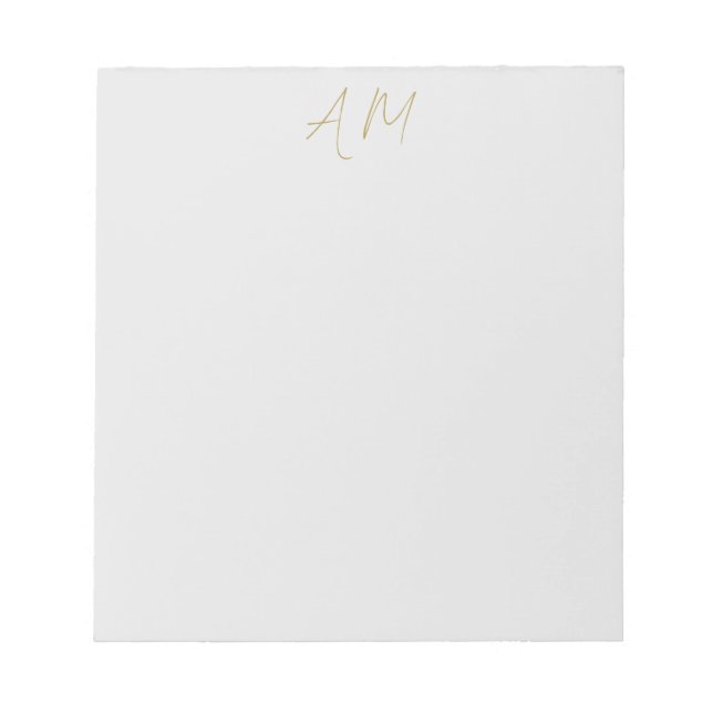 Guld Färg Monogram Initialer Kalligrafi Pro Anteckningsblock (Framsida)