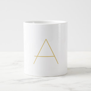 Guld Färg Monogram Professionell Anpassad Jumbo Mugg