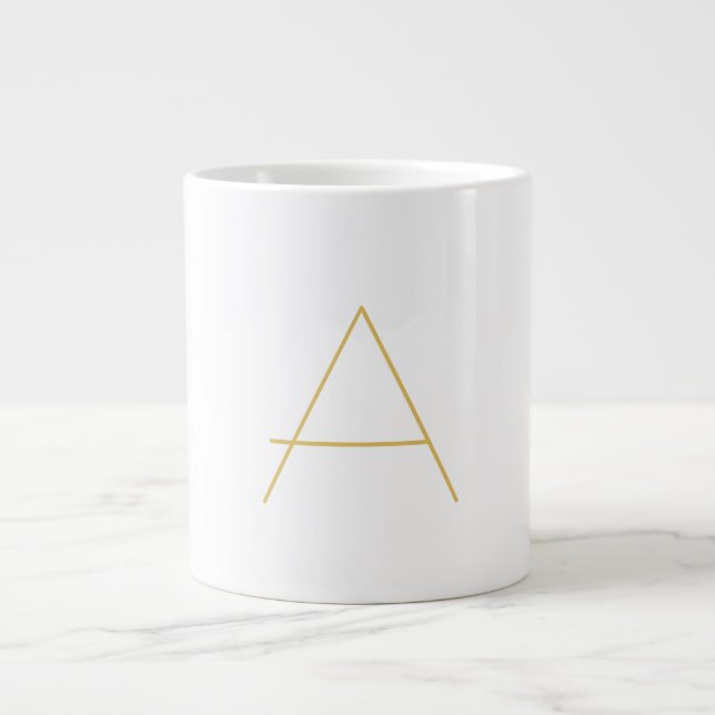 Guld Färg Monogram Professionell Anpassad Jumbo Mugg (Framsidan)