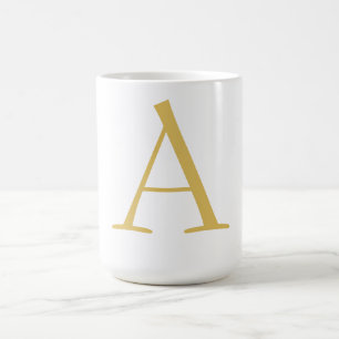 Guld Färg Monogram Professionell Anpassad Kaffemugg