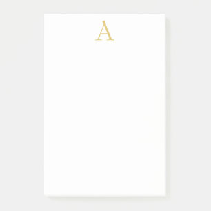 Guld Färg Monogram Professionell Anpassningsbar Post-it Block