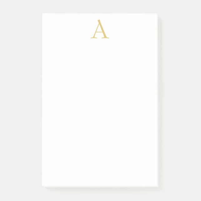 Guld Färg Monogram Professionell Anpassningsbar  Post-it Block (Framsida)
