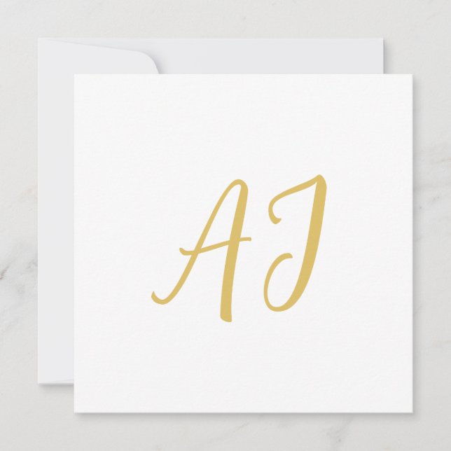 Guld Färg Monogram Professionell Klassisk Initial (Framsida)