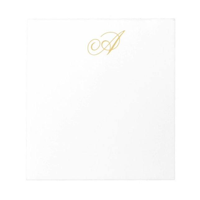 Guld Färg Monogram Professionell Klassisk Initial Anteckningsblock (Framsida)