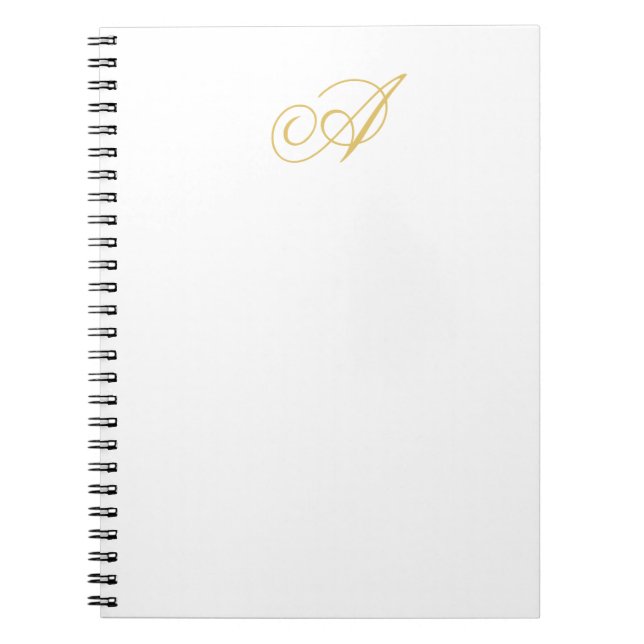 Guld Färg Monogram Professionell Klassisk Initial Anteckningsbok (Framsidan)