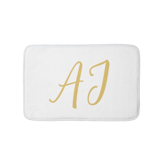 Guld Färg Monogram Professionell Klassisk Initial Badrumsmatta (Framsidan)