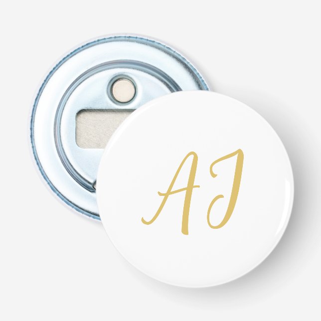 Guld Färg Monogram Professionell Klassisk Initial Flasköppnare (Framsidan)