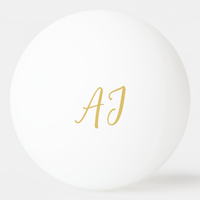 Guld Färg Monogram Professionell Klassisk Initial Pingisboll (Framsidan)