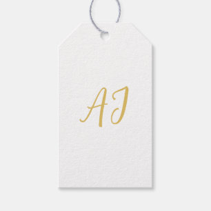 Guld Färg Monogram Professionell Klassisk Initial Presentetikett