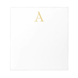 Guld Färg Monogram Professionell White Anteckningsblock