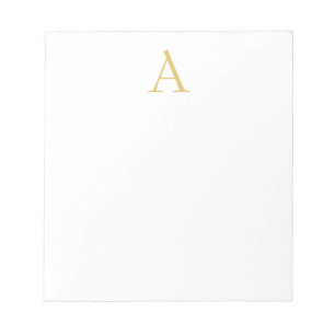 Guld Färg Monogram Professionell White Anteckningsblock