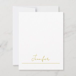 Guld färg namn professionell minimalistisk modern  anteckningskort