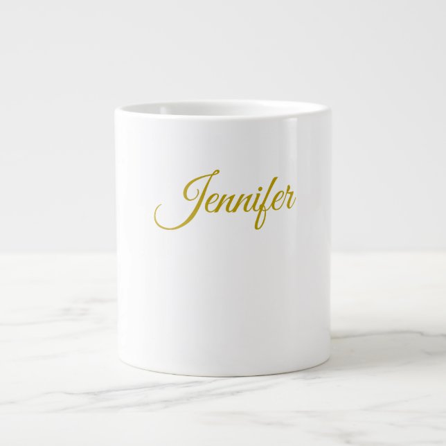 Guld färg namn professionell minimalistisk modern  jumbo mugg (Framsidan)