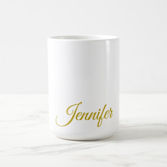 Guld färg namn professionell minimalistisk modern  kaffemugg (Center)