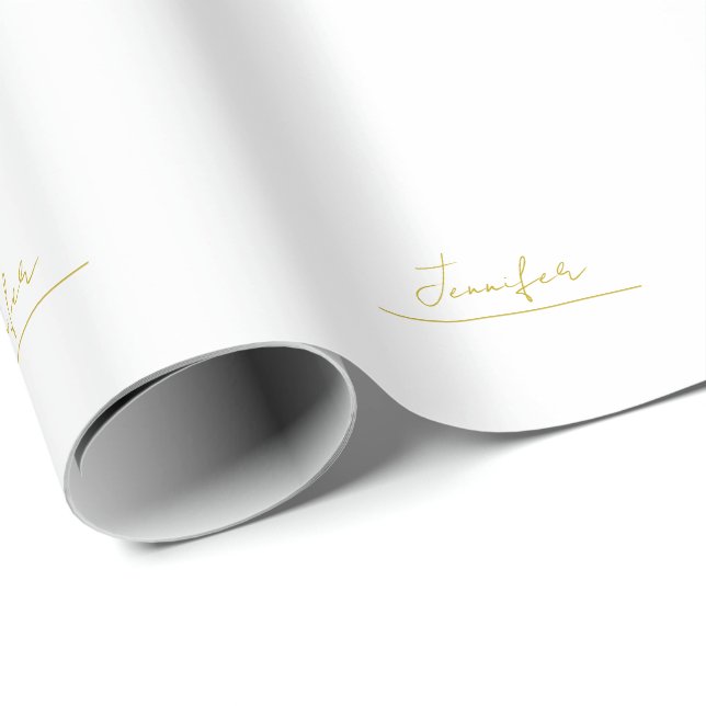 Guld färg namn professionell minimalistisk modern  presentpapper (Rullad Hörn)