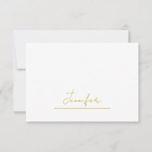 Guld färg namn professionell minimalistisk modern tack kort