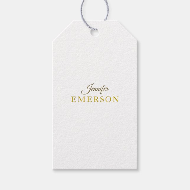 Guld färg professionell minimalistisk modern enkel presentetikett (Framsidan)