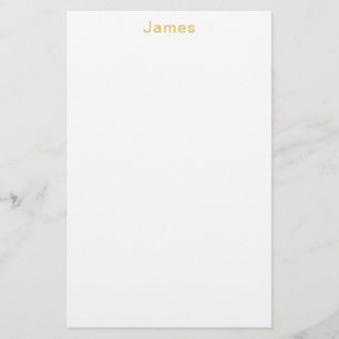 Guld Färg Professionell Trendig Minimalistisk Namn Brevpapper