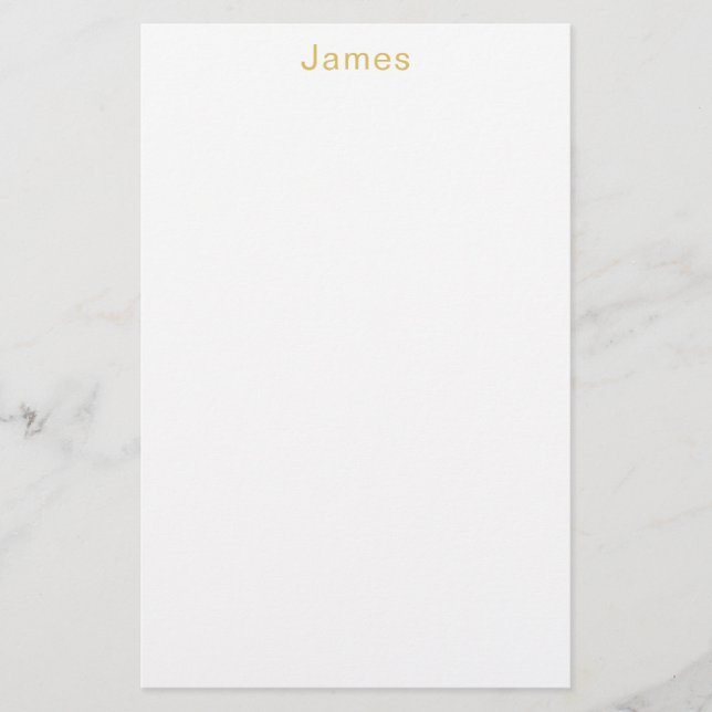 Guld Färg Professionell Trendig Minimalistisk Namn Brevpapper (Framsida)