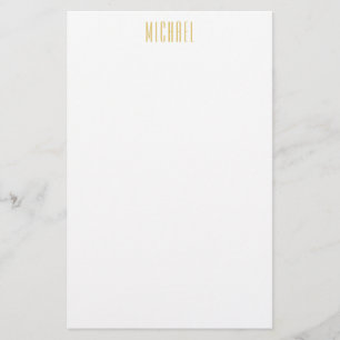 Guld Färg Professionell Trendig Minimalistisk Namn Brevpapper