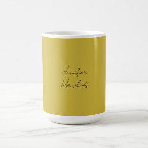 Guld färg professionell, vanlig handskrift kaffemugg