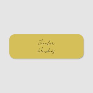 Guld färg professionell, vanlig handskrift namnbricka