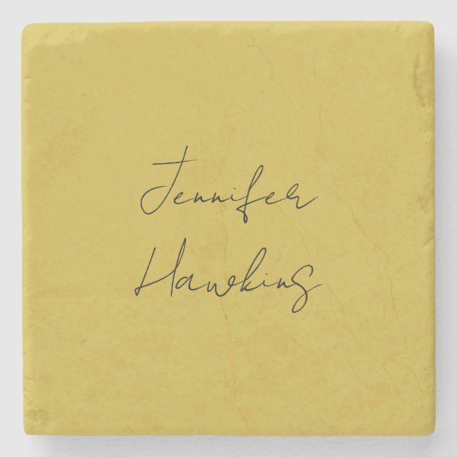 Guld färg professionell, vanlig handskrift stenunderlägg (Framsidan)