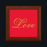 Guld Färg-skript Red Kärlek Bröllop Calligraphy Minnesask<br><div class="desc">Du kan enkelt byta typsnitt och färg. Du kan också lägga till logotypen och bakgrundsbilden som du vill.</div>