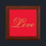 Guld Färg-skript Red Kärlek Bröllop Calligraphy Minnesask<br><div class="desc">Du kan enkelt byta typsnitt och färg. Du kan också lägga till logotypen och bakgrundsbilden som du vill.</div>