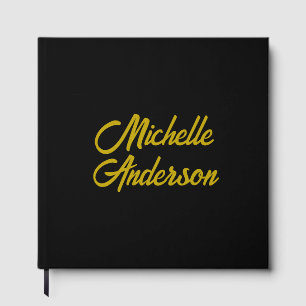 Guld Färg Svart Modern Minimalistisk Handskriven N Gästböcker