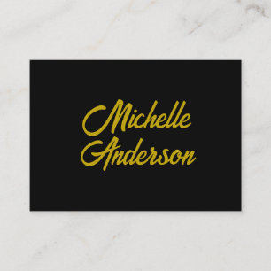 Guld Färg Svart Modern Minimalistisk Handskriven N Tilläggskort