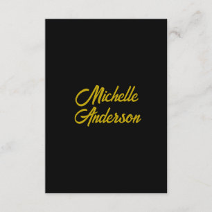 Guld Färg Svart Modern Minimalistisk Handskriven N Tilläggskort