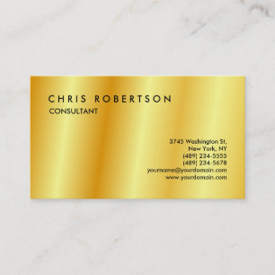 Guld Färg Tones minimalistiskt Modern Plain Visitkort