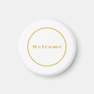 Guld Färg Välkomstfest Minimalistisk Professionell Magnet