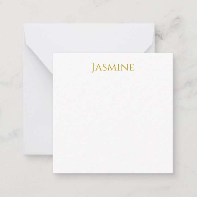Guld Färg, vanlig, minimalistisk Professionell Nam Anteckningskort (Framsida)