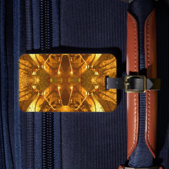 Guld Färgad Abstrakt Bagage Tag Bagagebricka (Framsida Insitu 4)