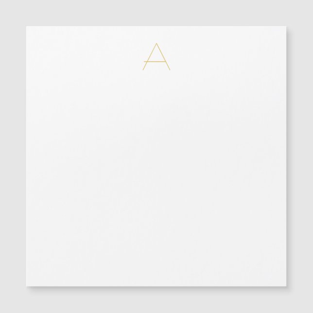 Guld Färgad Monogram Professionell Magnetisk Kort (Framsida)
