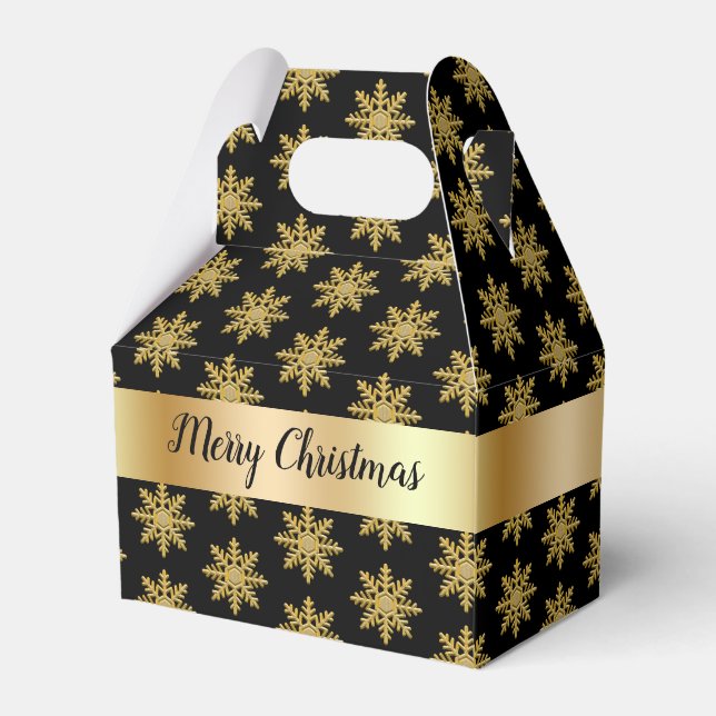 Guld Färgad Snowflake Mönster Favoritbox Presentaskar (Framsidan Sidan)