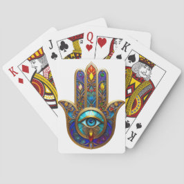 Guld Färgglad Hamsa Turkos Safir Tredje Ögat Casinokort
