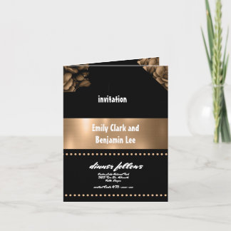 guld-färgkort för bröllopsinbjudan inbjudan