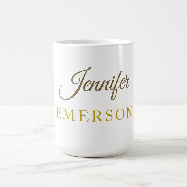 Guld färgnamn professionell minimalistisk modern kaffemugg (Center)