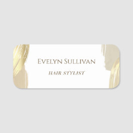 Guld-färgpensel Namn bricka Namnbricka