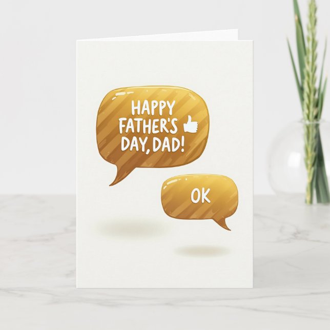 Guld Fathers Day Chattkort Kort (Framsida)
